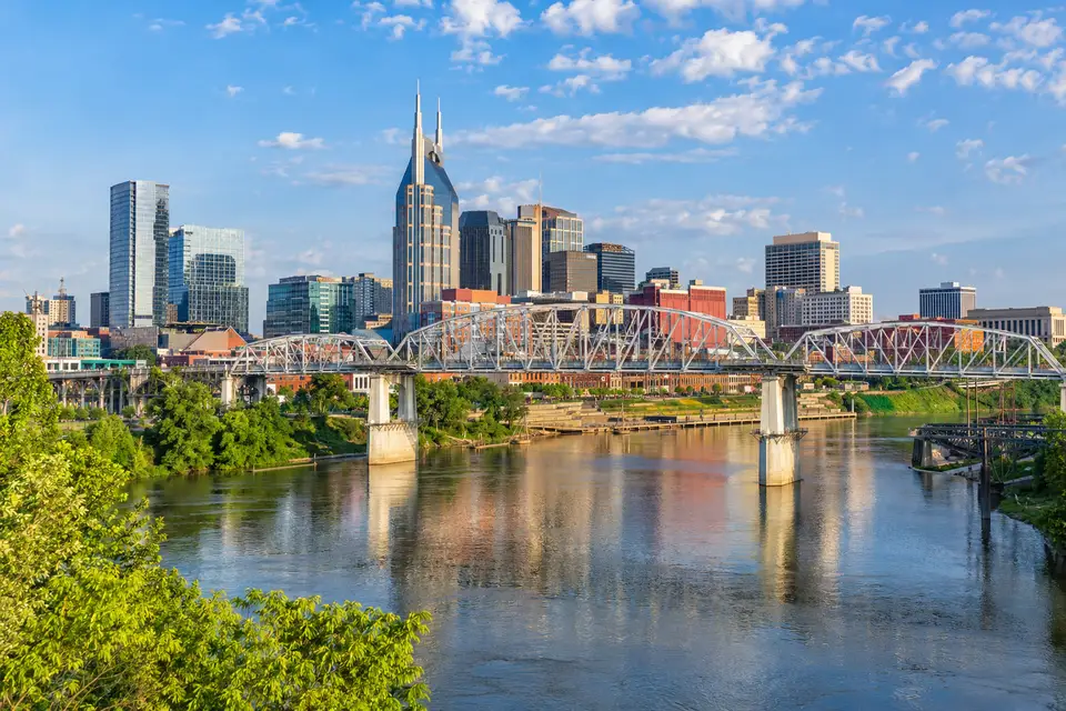 Nashville skyline and Cumberland River in Nashville, TN 37013 Nashville skyline and Cumberland River in Nashville, TN 37013